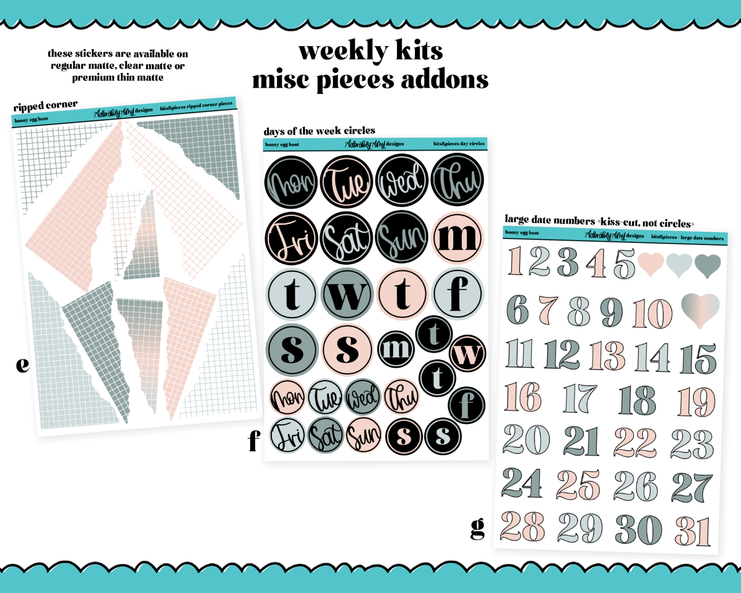 Bunny Egg Hunt Watercolor Weekly Kit Addons - All Sizes - Deco, Smears and More!