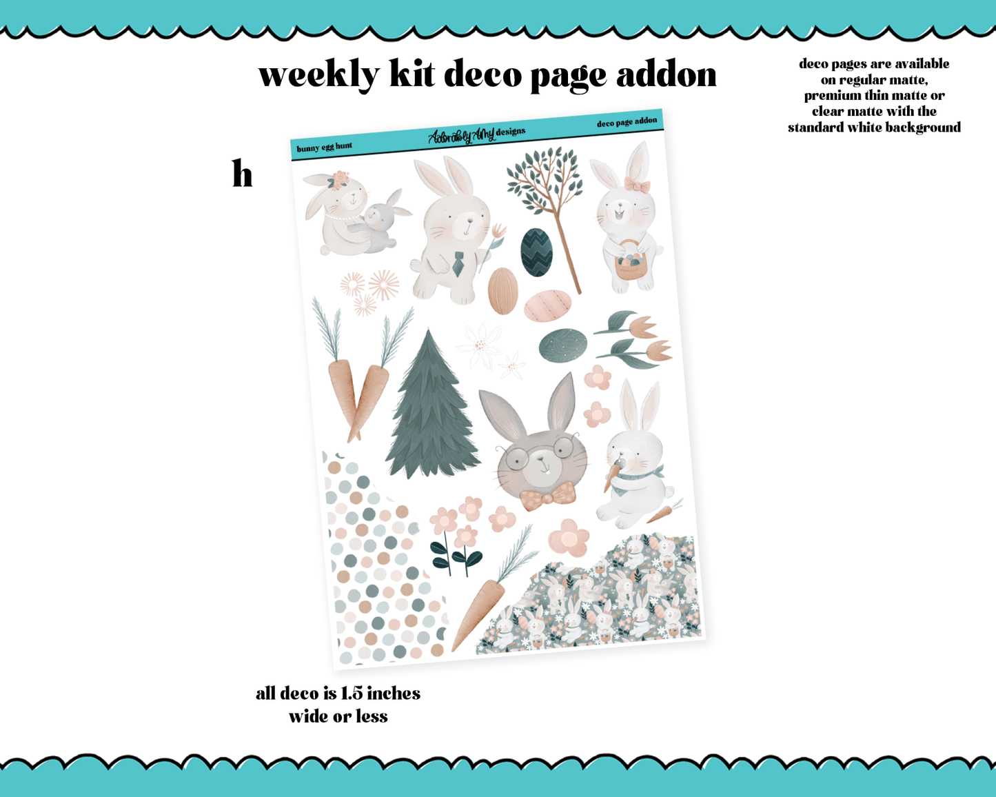 Bunny Egg Hunt Watercolor Weekly Kit Addons - All Sizes - Deco, Smears and More!