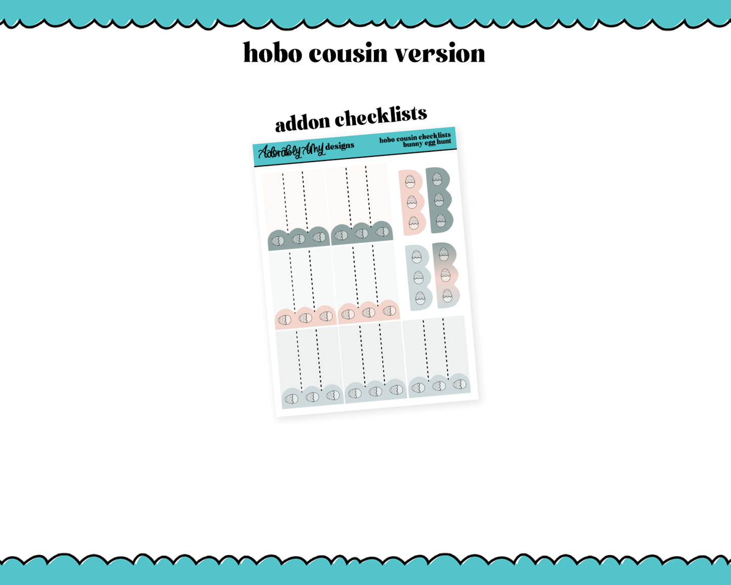Hobonichi Cousin Weekly Bunny Egg Hunt Watercolor Planner Sticker Kit for Hobo Cousin or Similar Planners
