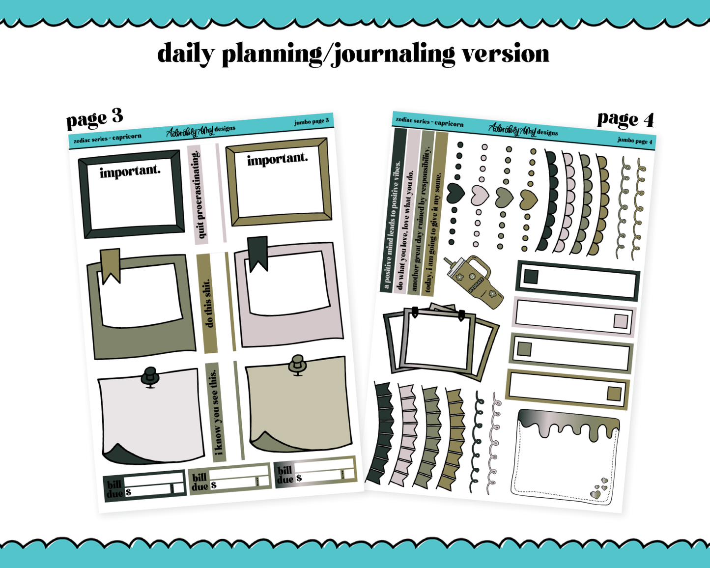 Zodiac Series - Capricorn Daily Planning Jumbo Size Limited Edition Bundle