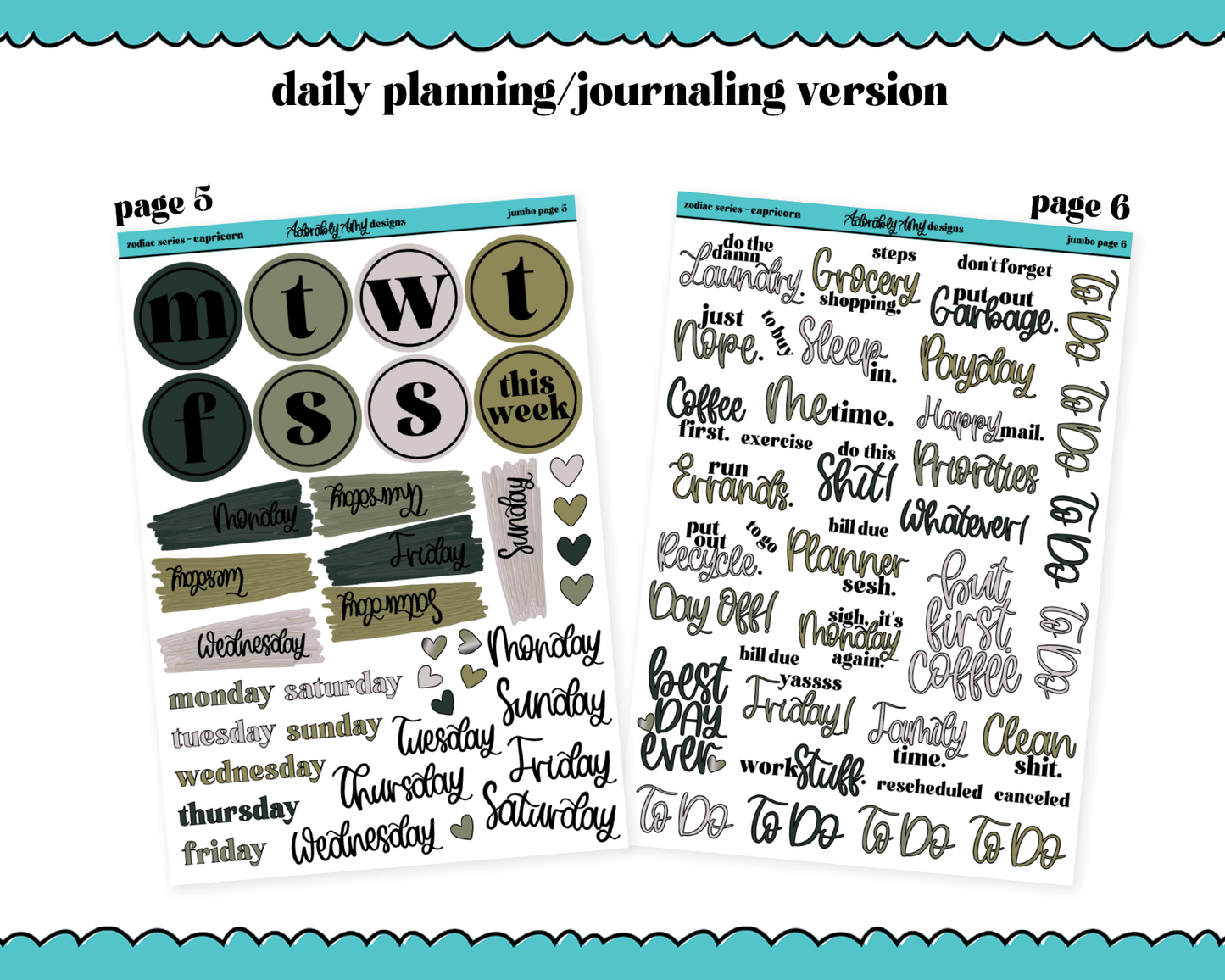 Zodiac Series - Capricorn Daily Planning Jumbo Size Limited Edition Bundle
