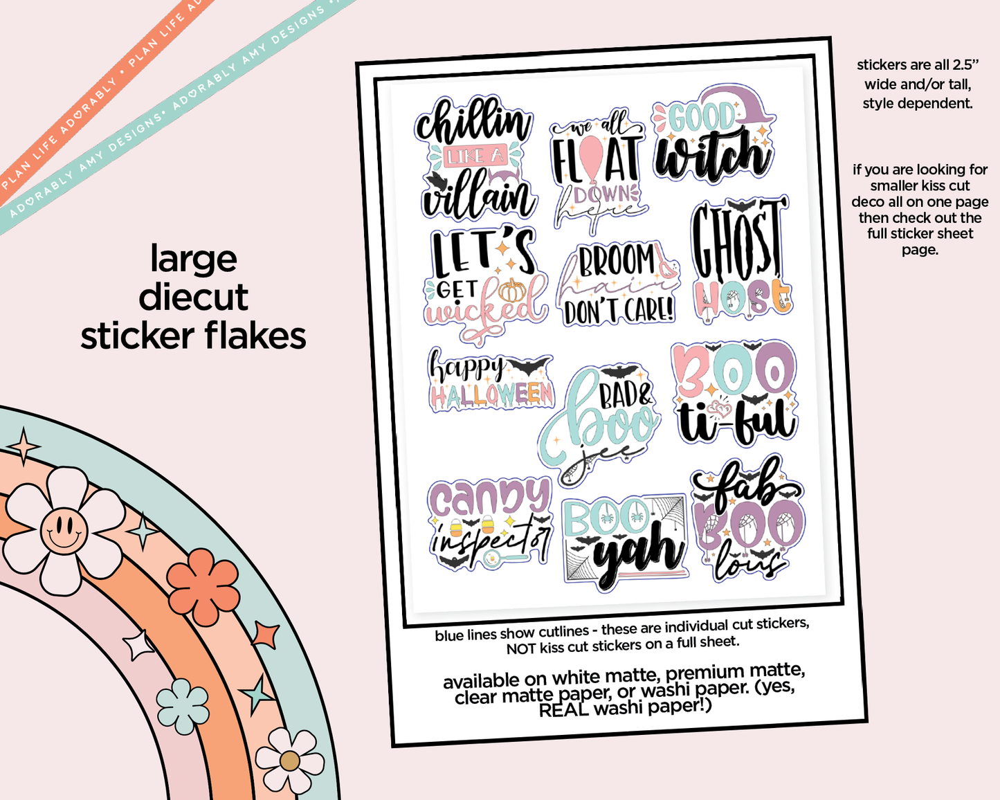 Chillin Like a Villain Deco Typography Sampler Planner Stickers