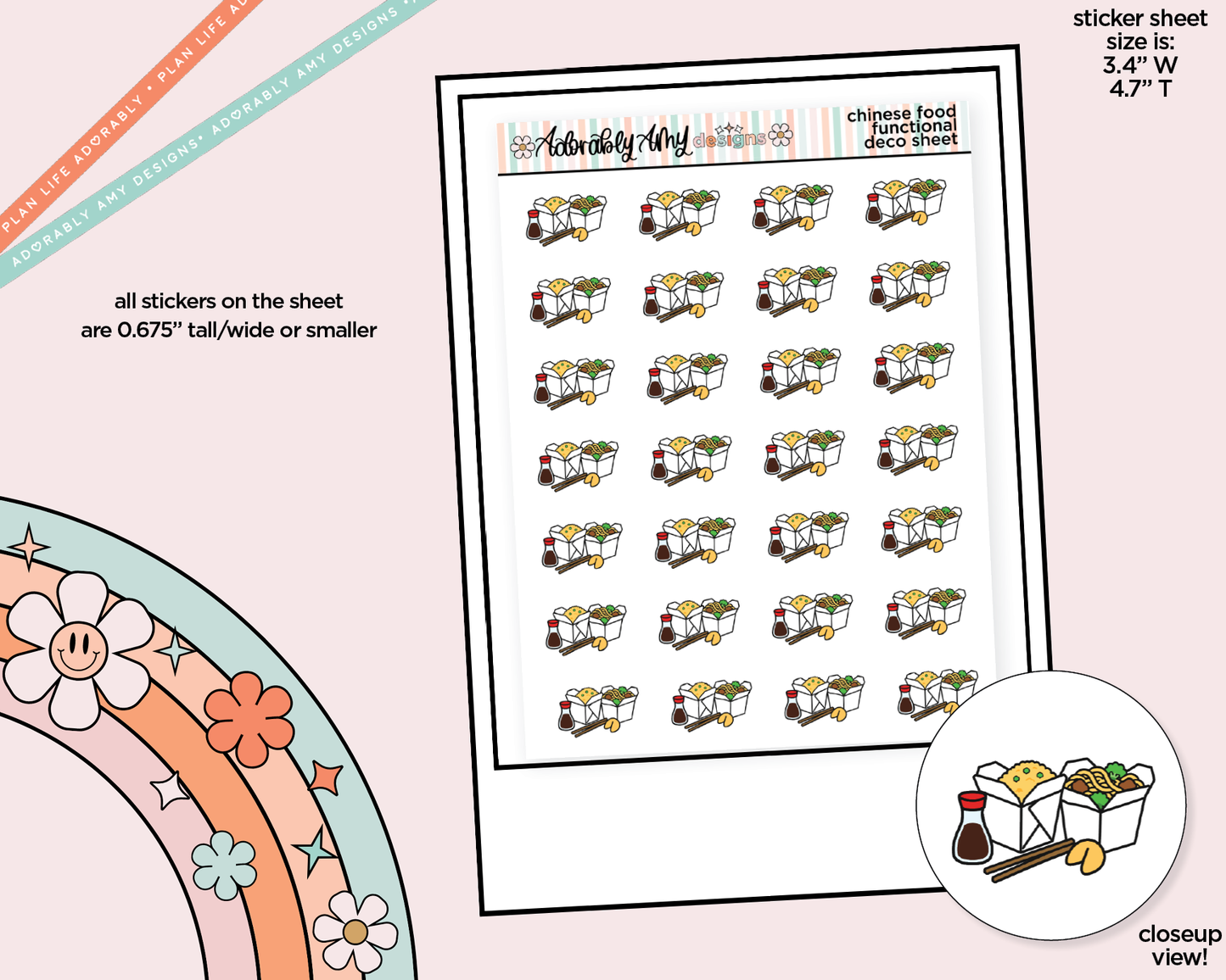 Chinese Food Doodled Icon Stickers