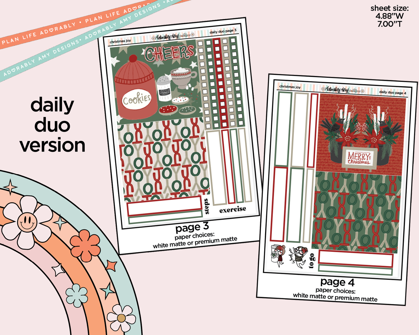 Daily Duo Christmas Joy Weekly Planner Sticker Kit for Daily Duo Planner