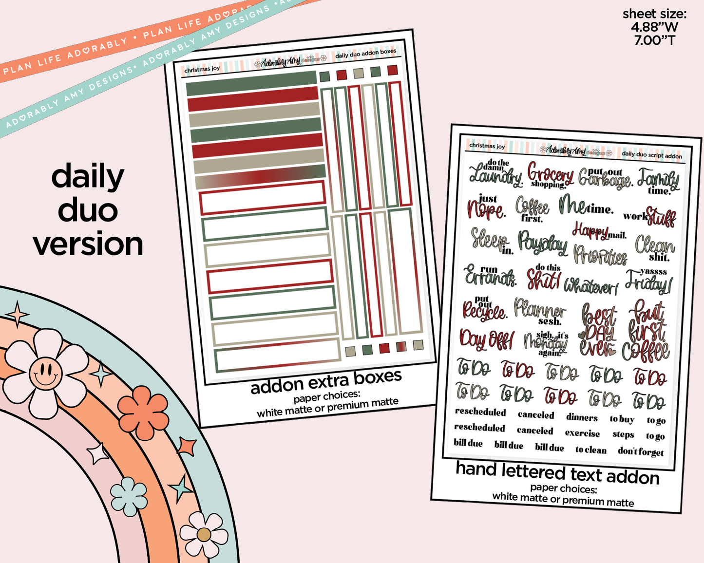 Daily Duo Christmas Joy Weekly Planner Sticker Kit for Daily Duo Planner