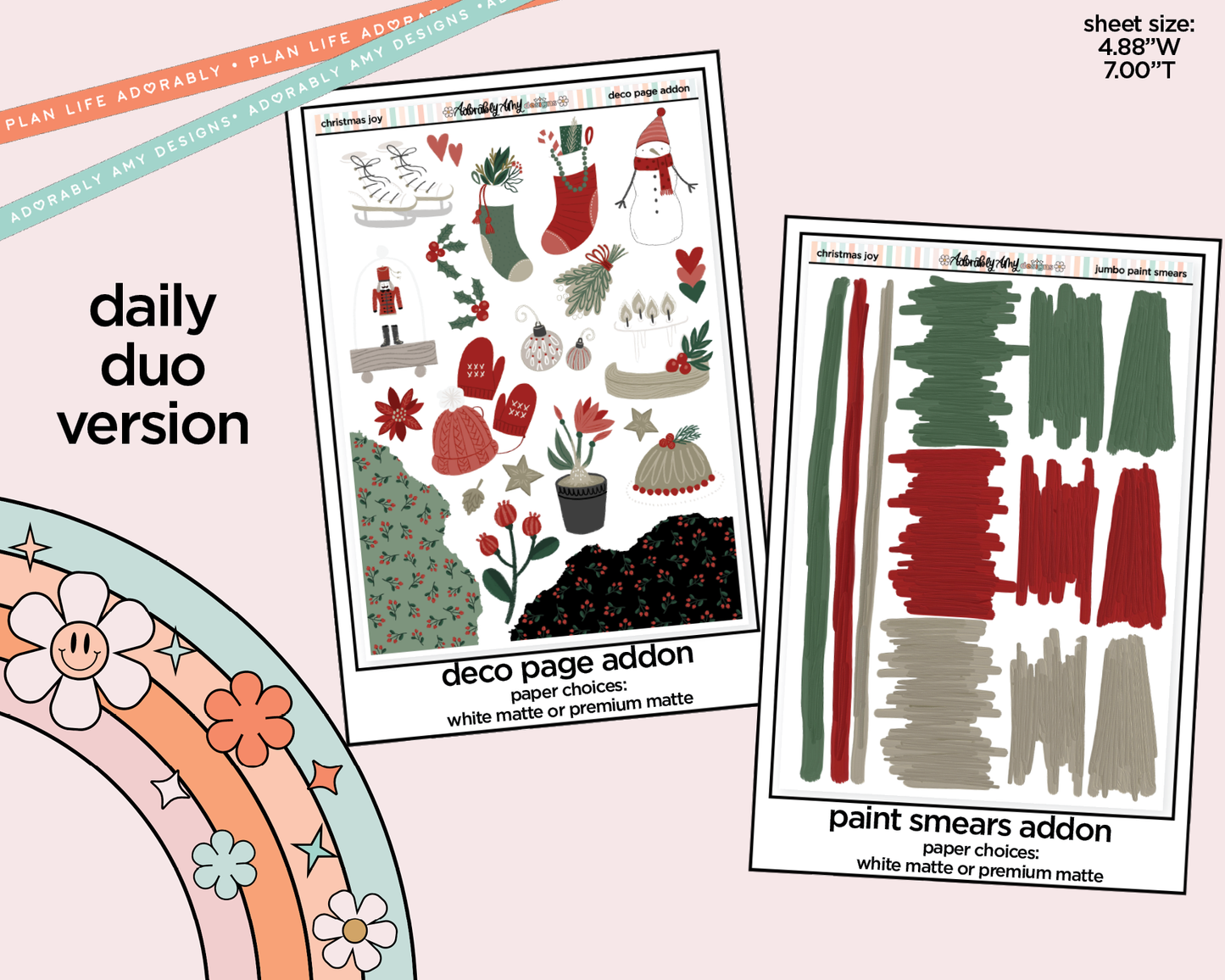 Daily Duo Christmas Joy Weekly Planner Sticker Kit for Daily Duo Planner