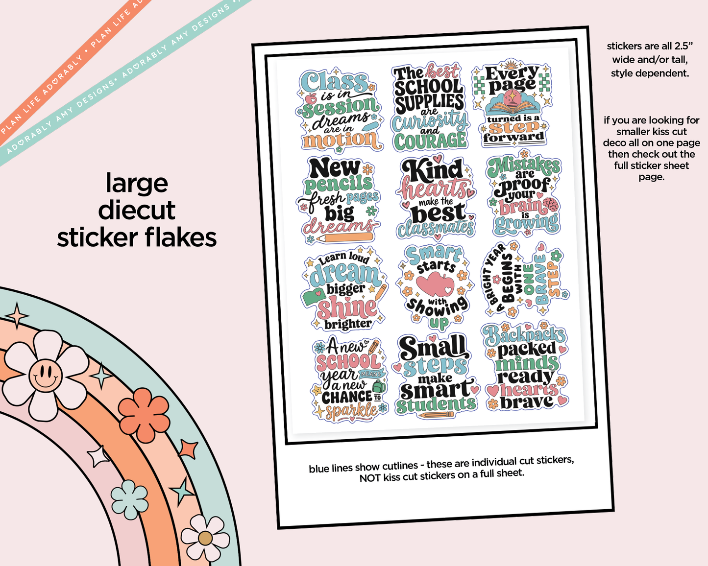 Class is in Sessions School Typography Sampler Planner Stickers