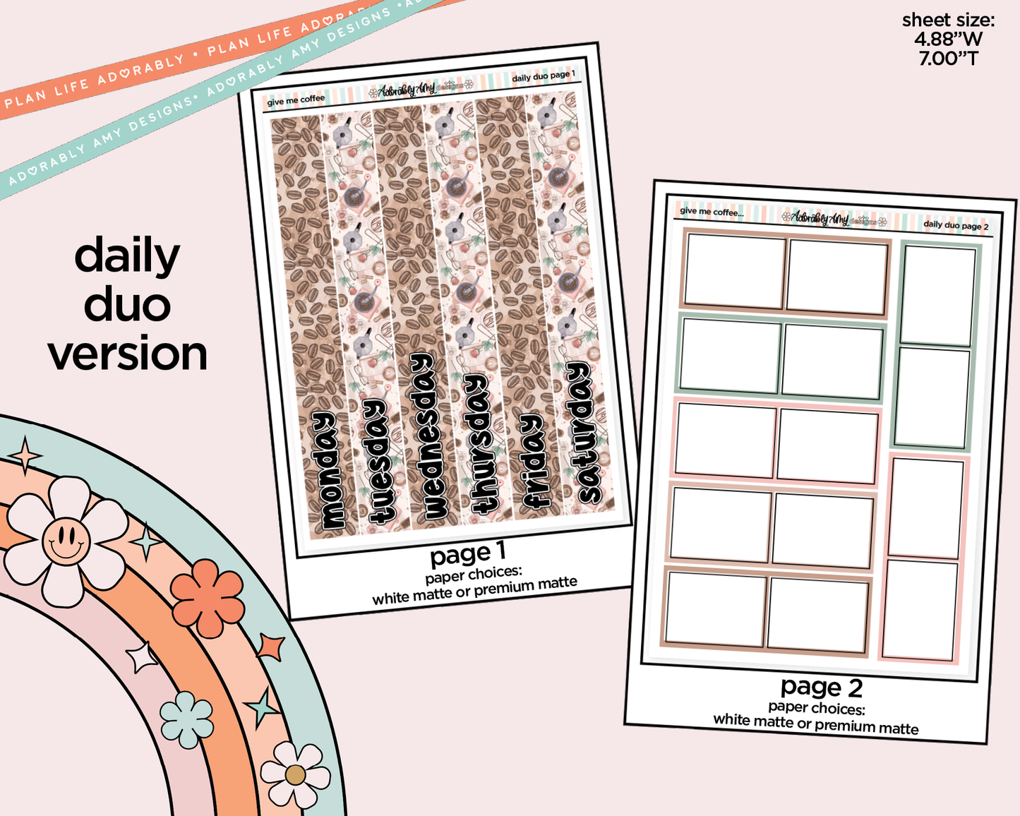 Daily Duo Give Me Coffee Weekly Planner Sticker Kit for Daily Duo Planner