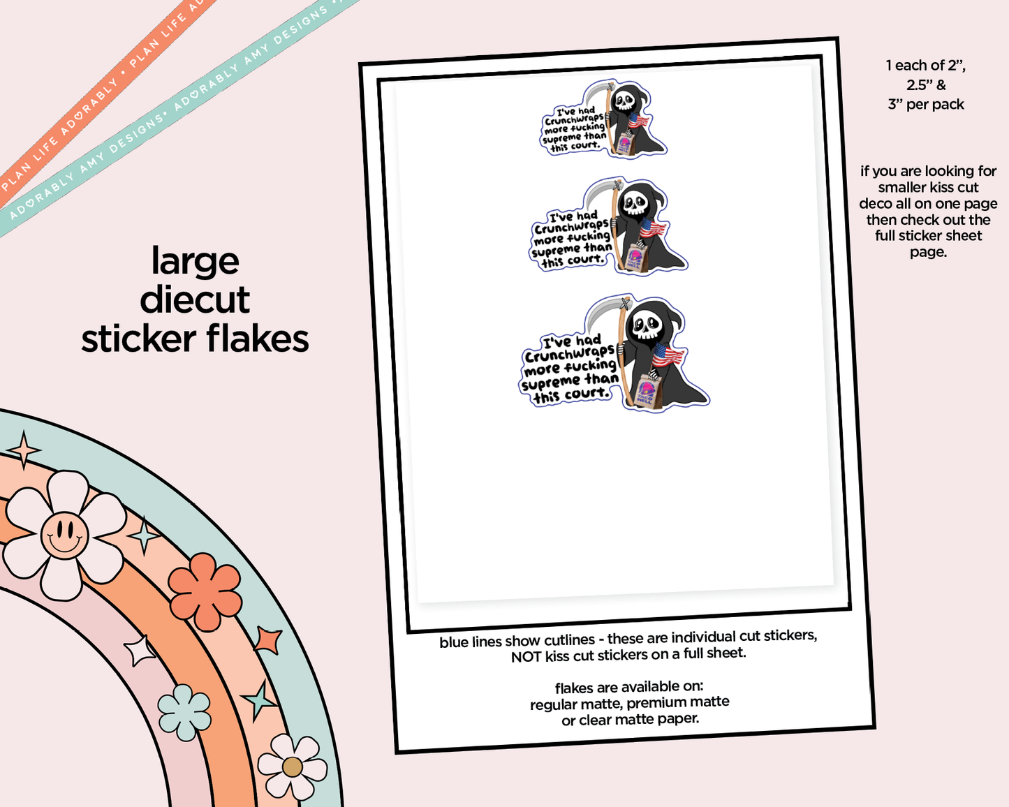 I've Had Crunchwraps More Supreme Than This Court Typography Sampler Planner Stickers for any Planner or Insert