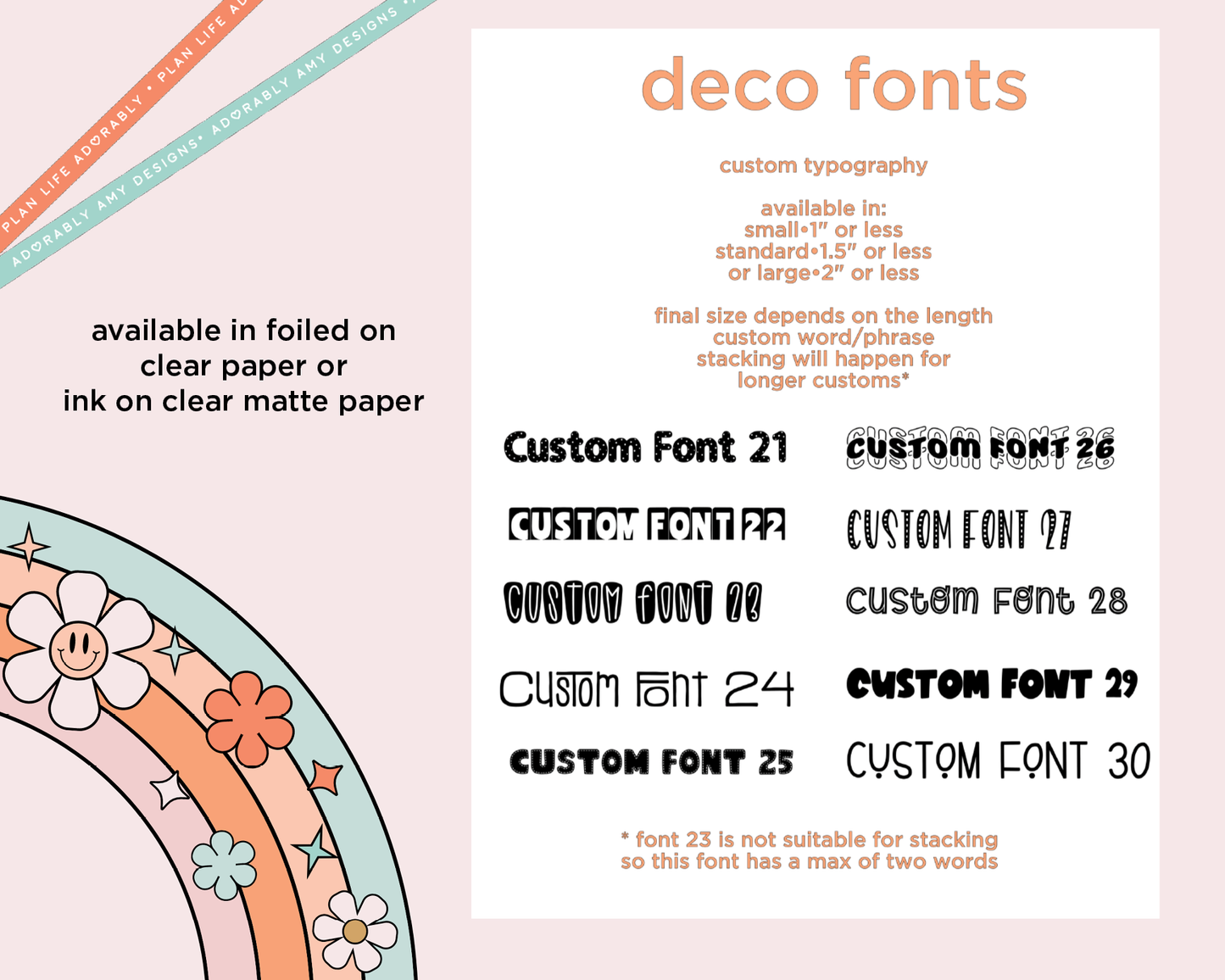Foiled Custom Word/Phrase Stickers Planner Stickers for any Planner or Insert - Adorably Amy Designs
