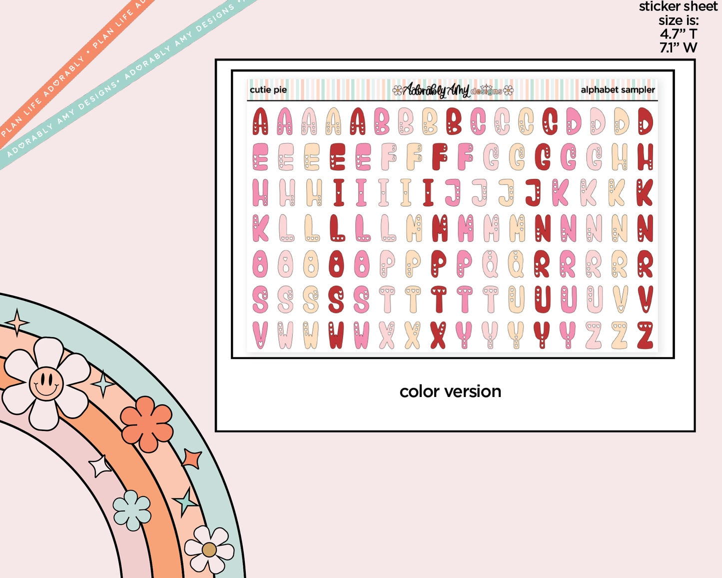 Cutie Pie Alphabet Stickers Deco Typography Sampler Planner Stickers