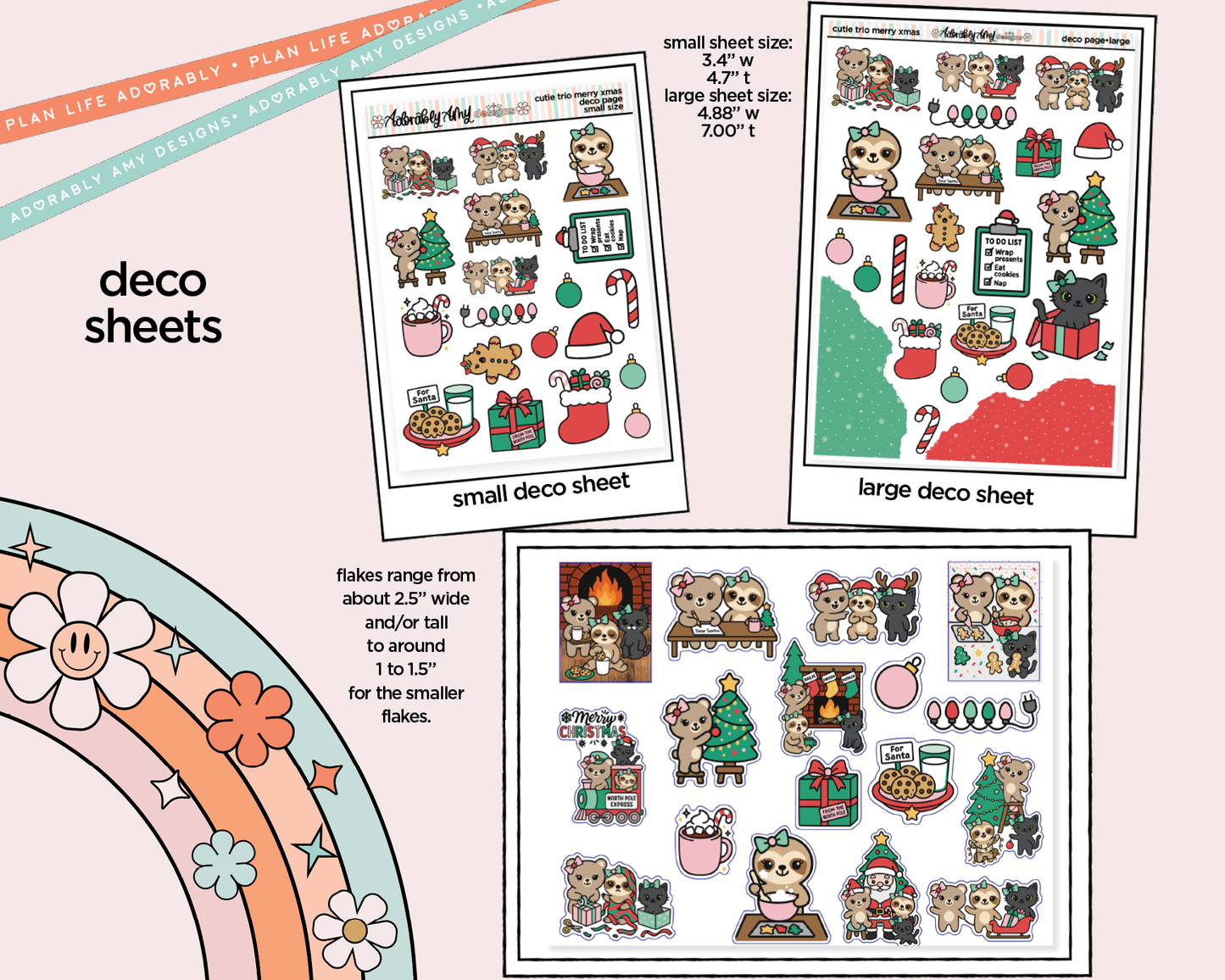 The Cutie Trio Merry Christmas Weekly Kit Deco Pages - All Sizes