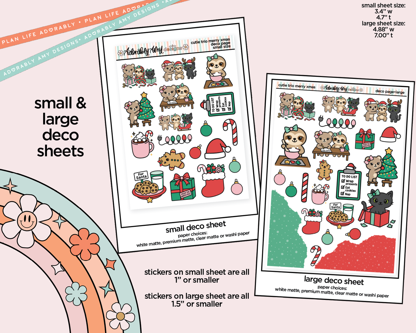 The Cutie Trio Merry Christmas Weekly Kit Deco Pages - All Sizes