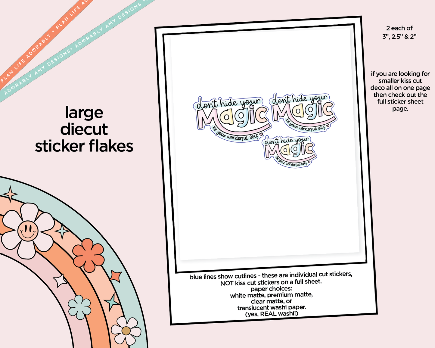 Don't Hide Your Magic Typography Sampler Planner Stickers