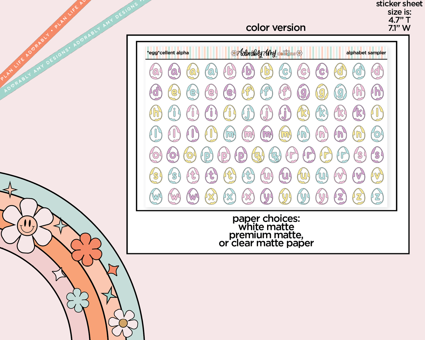 Eggscellent Alphabet Stickers Deco Typography Sampler Planner Stickers