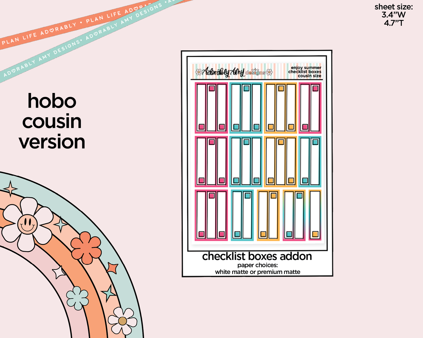 Hobonichi Cousin Weekly Enjoy Summer Planner Sticker Kit for Hobo Cousin or Similar Planners