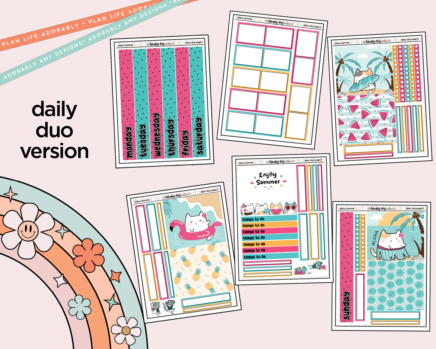 Daily Duo Enjoy Summer Weekly Planner Sticker Kit for Daily Duo Planner