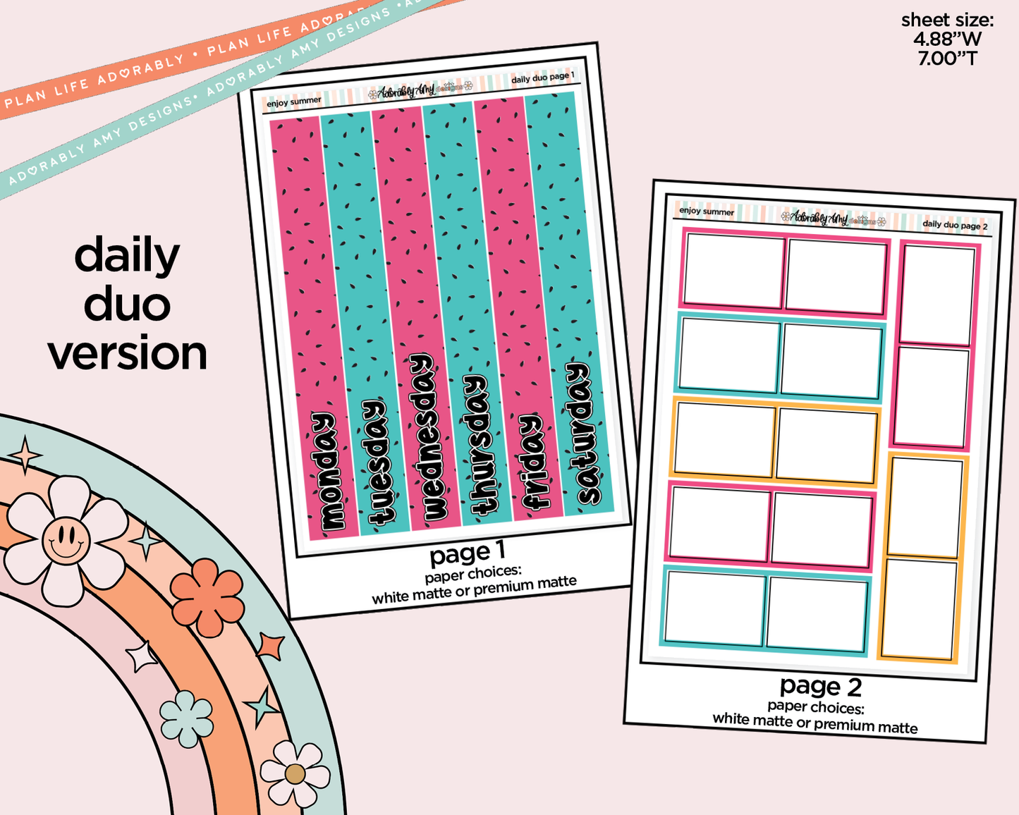 Daily Duo Enjoy Summer Weekly Planner Sticker Kit for Daily Duo Planner