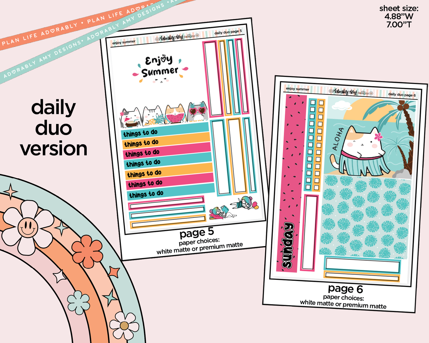 Daily Duo Enjoy Summer Weekly Planner Sticker Kit for Daily Duo Planner
