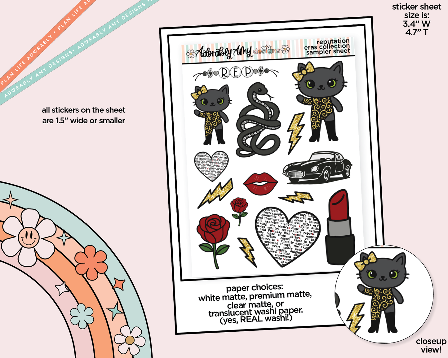 Reputation Era Swiftie Themed Decoration Character Planner Stickers