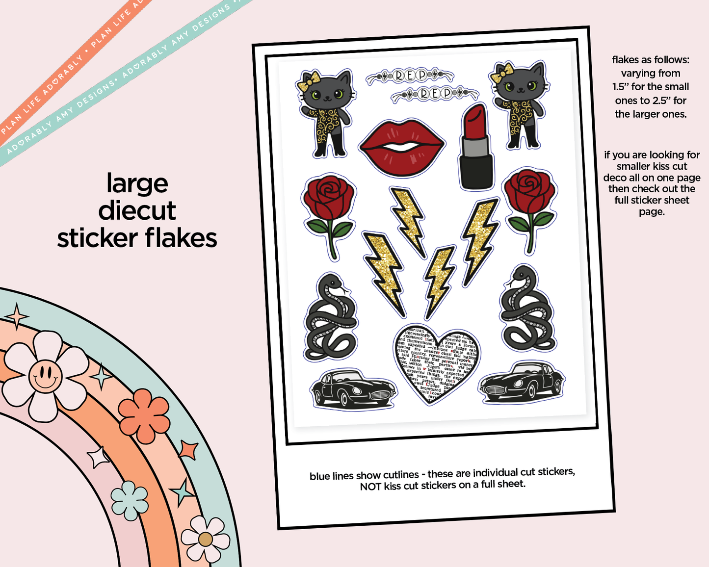 Reputation Era Swiftie Themed Decoration Character Planner Stickers