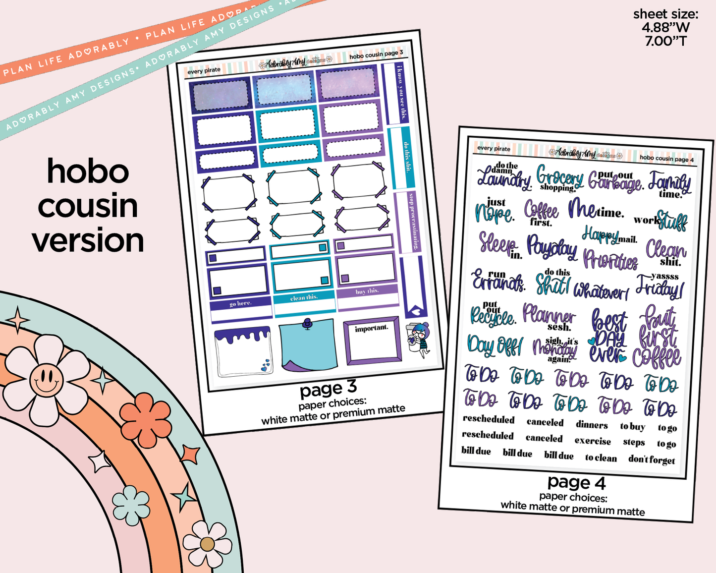 Hobonichi Cousin Weekly Every Pirate Needs a Mermaid Planner Sticker Kit for Hobo Cousin or Similar Planners