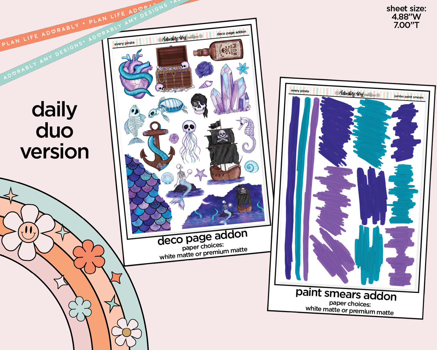 Daily Duo Every Pirate Needs a Mermaid Weekly Planner Sticker Kit for Daily Duo Planner