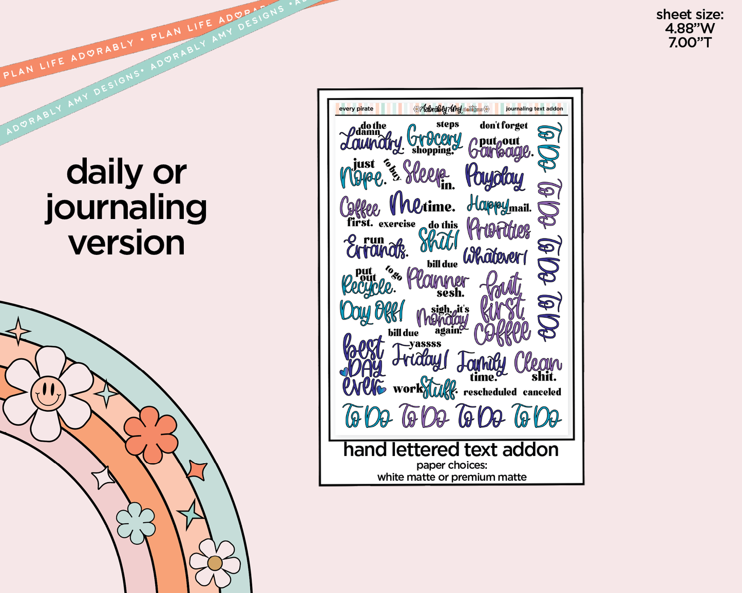 Journaling and Daily Planning Every Pirate Needs a Mermaid Planner Sticker Kit