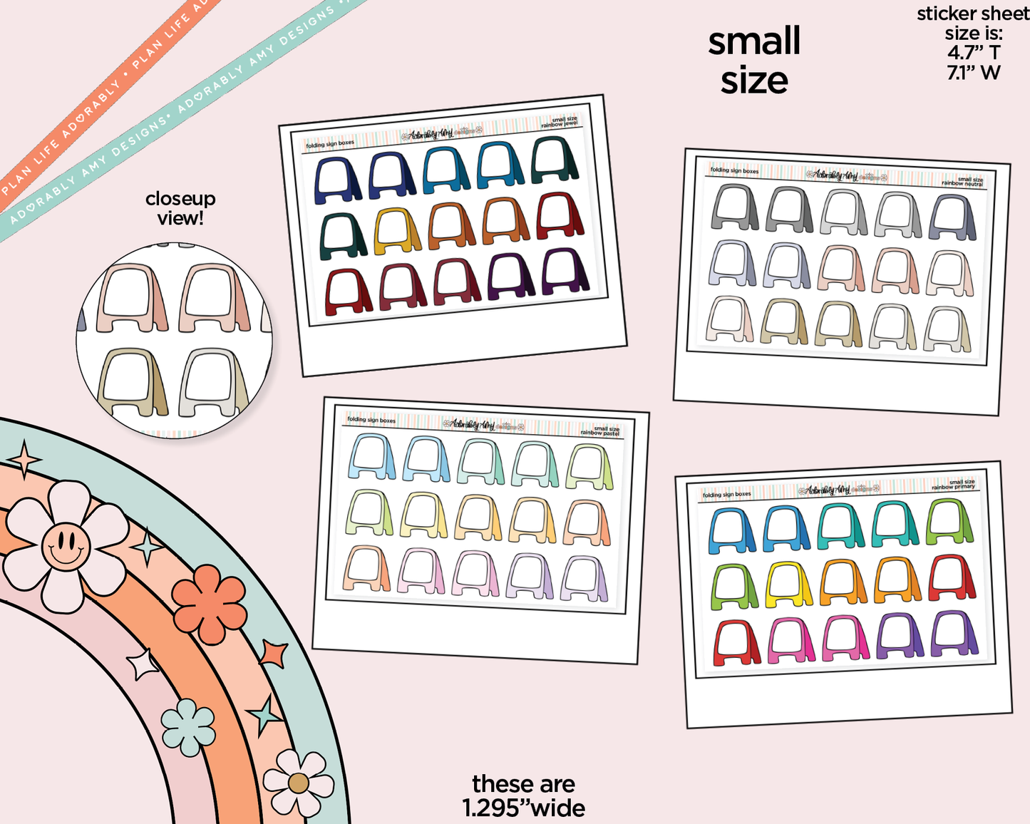 Rainbow Folding Sign Boxes Small Size Planner Stickers