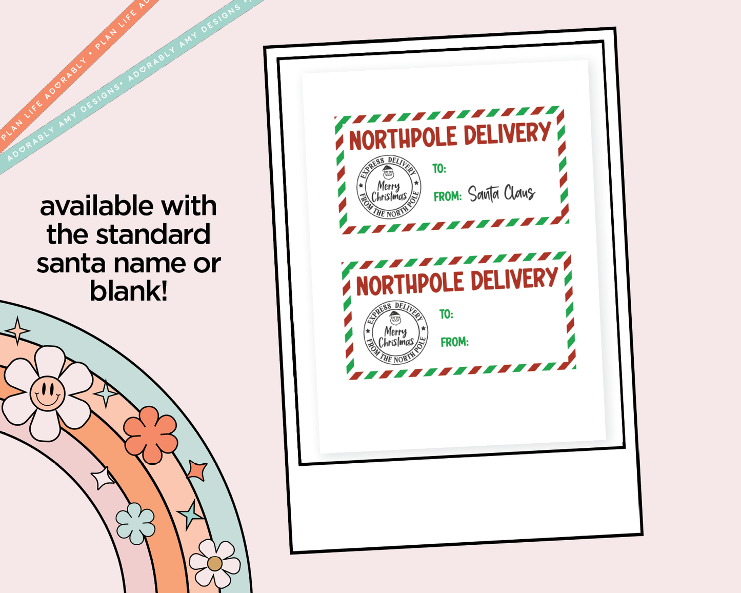 Assorted Sizes Holiday Gift Labels - 2 page set