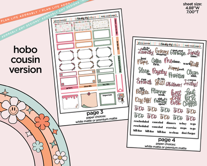 Hobonichi Cousin Weekly Groovy Summer Planner Sticker Kit for Hobo Cousin or Similar Planners