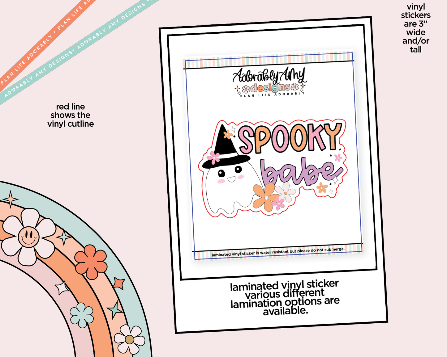 Laminated Vinyl Large Diecut Stickers- Halloween Time (4 options)