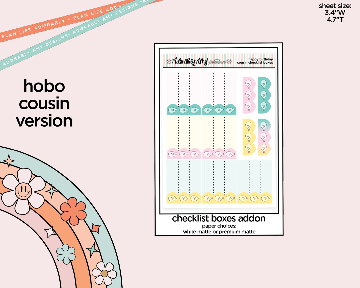 Hobonichi Cousin Weekly Happy Birthday Planner Sticker Kit for Hobo Cousin or Similar Planners