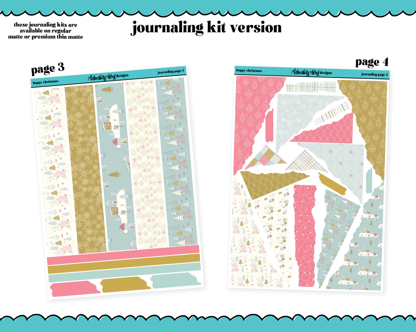 Journaling Kit Happy Christmas Themed Planner Sticker Kit