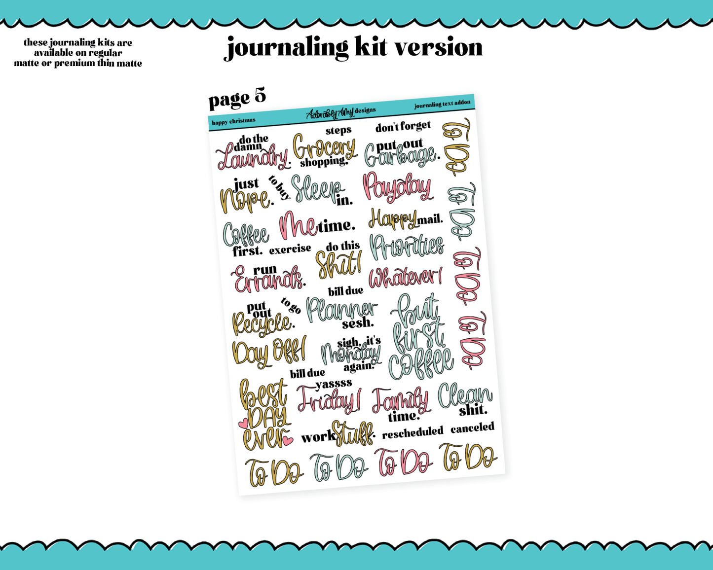 Journaling Kit Happy Christmas Themed Planner Sticker Kit