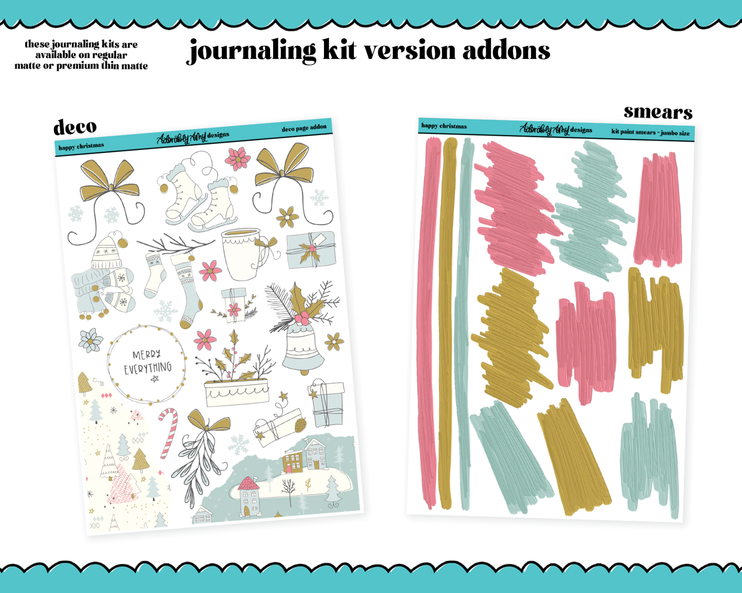 Journaling Kit Happy Christmas Themed Planner Sticker Kit