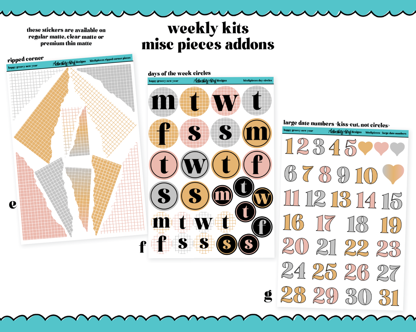 Happy Groovy New Year Weekly Kit Addons - All Sizes - Deco, Smears and More!