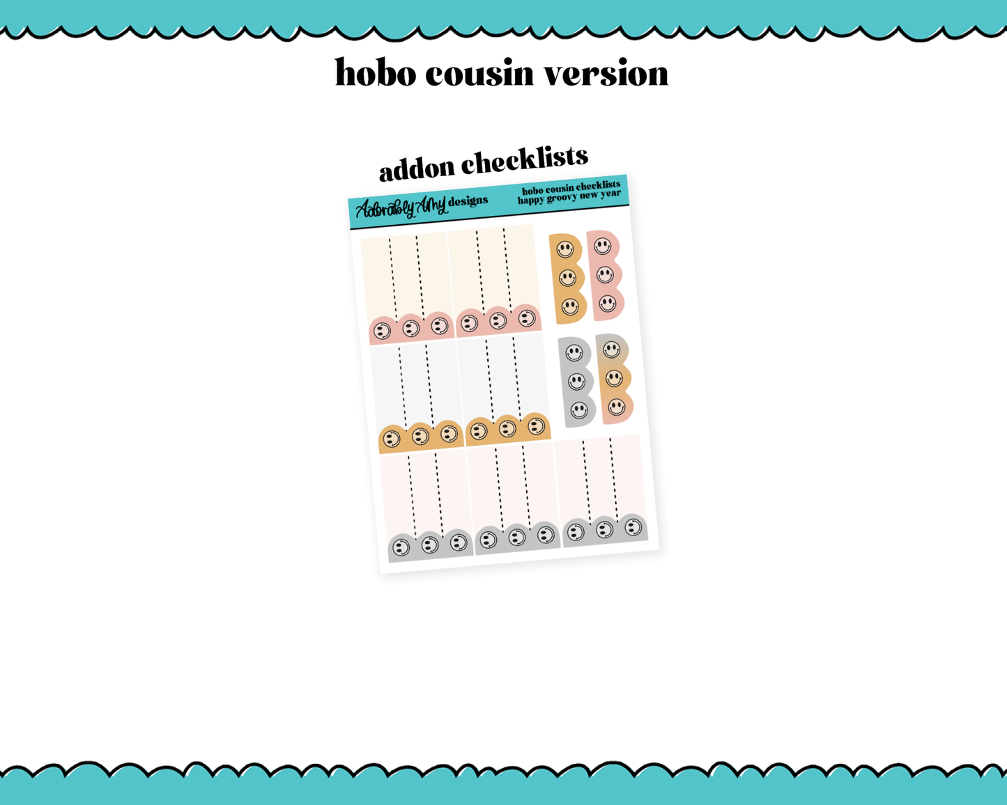 Hobonichi Cousin Weekly Happy Groovy New Year Planner Sticker Kit for Hobo Cousin or Similar Planners