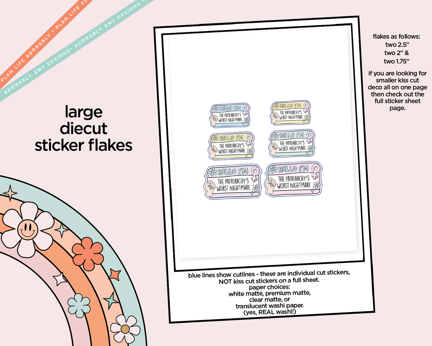 Hello I'm.. The Patriarchy's Worst Nightmare! Typography Sampler Planner Stickers