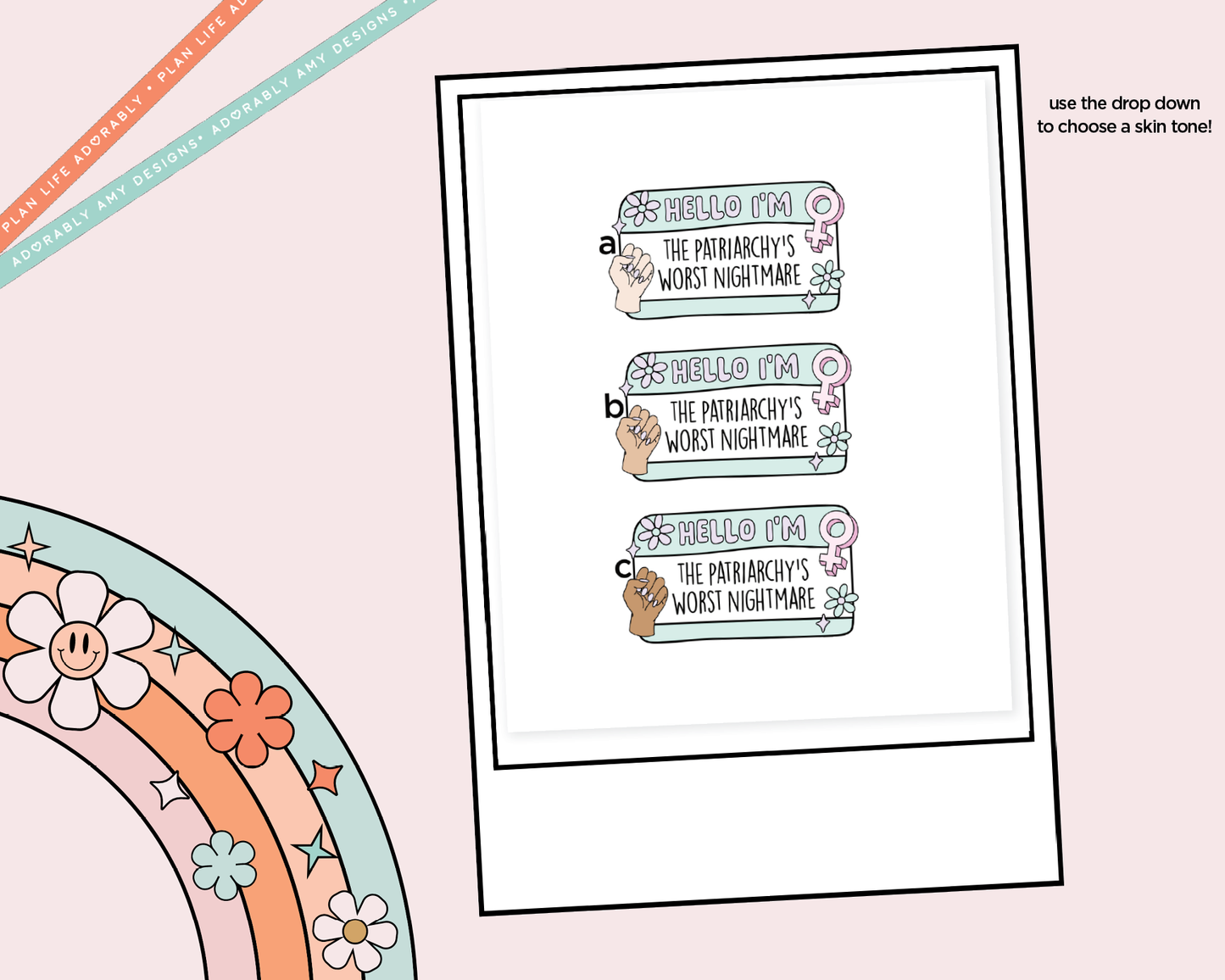Hello I'm.. The Patriarchy's Worst Nightmare! Typography Sampler Planner Stickers