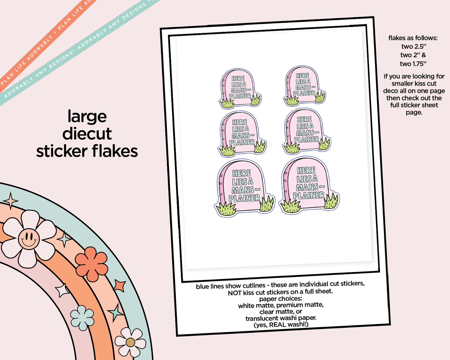 Here Lies a Mansplainer Typography Sampler Planner Stickers