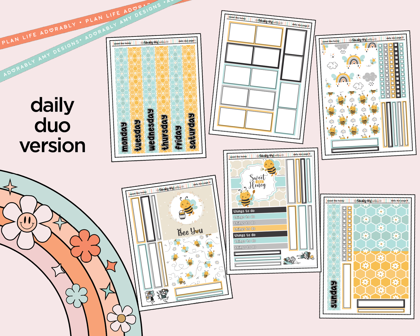 Daily Duo Sweet Like Honey Weekly Planner Sticker Kit for Daily Duo Planner