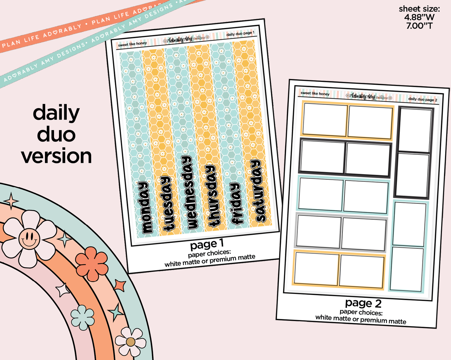 Daily Duo Sweet Like Honey Weekly Planner Sticker Kit for Daily Duo Planner