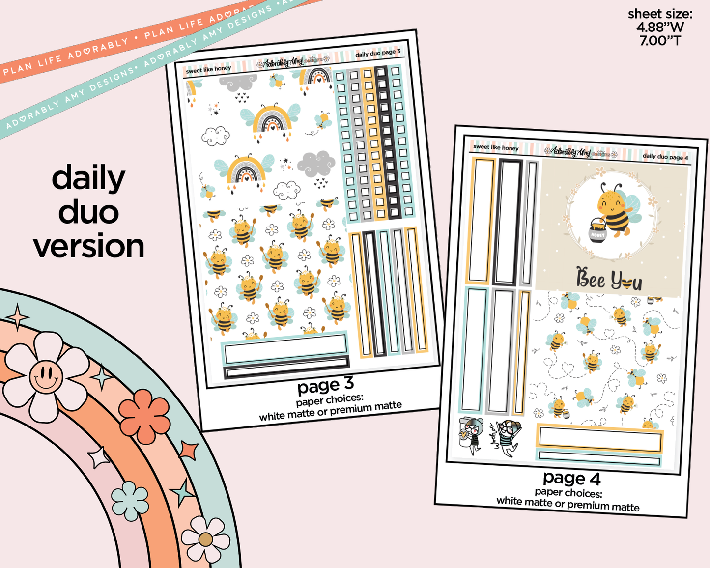 Daily Duo Sweet Like Honey Weekly Planner Sticker Kit for Daily Duo Planner