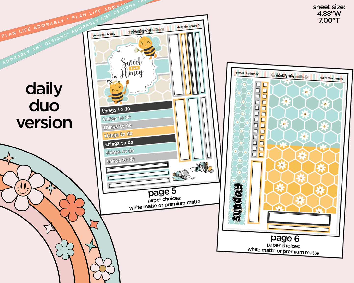 Daily Duo Sweet Like Honey Weekly Planner Sticker Kit for Daily Duo Planner