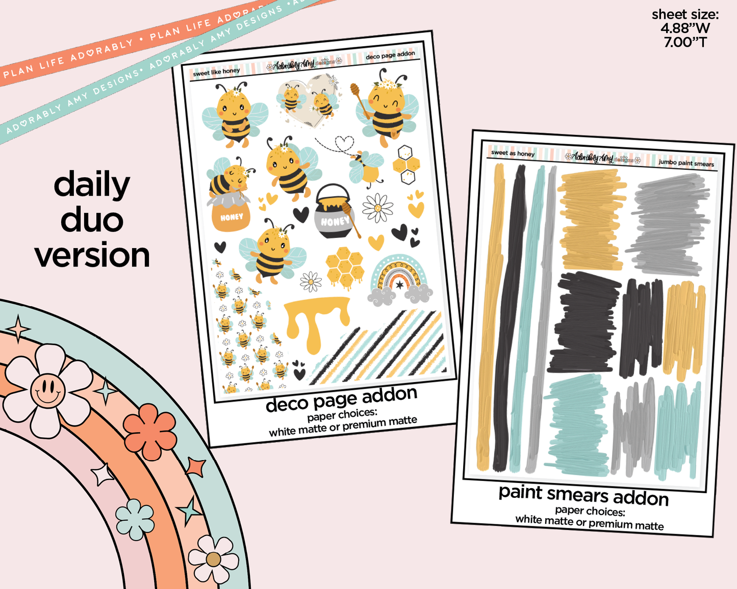 Daily Duo Sweet Like Honey Weekly Planner Sticker Kit for Daily Duo Planner