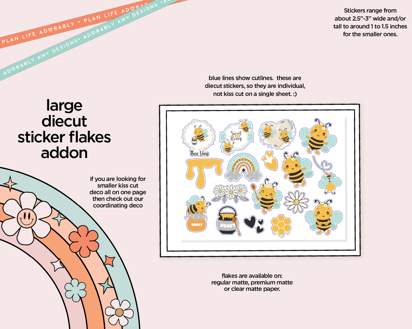 Journaling and Daily Planning Sweet Like Honey Planner Sticker Kit