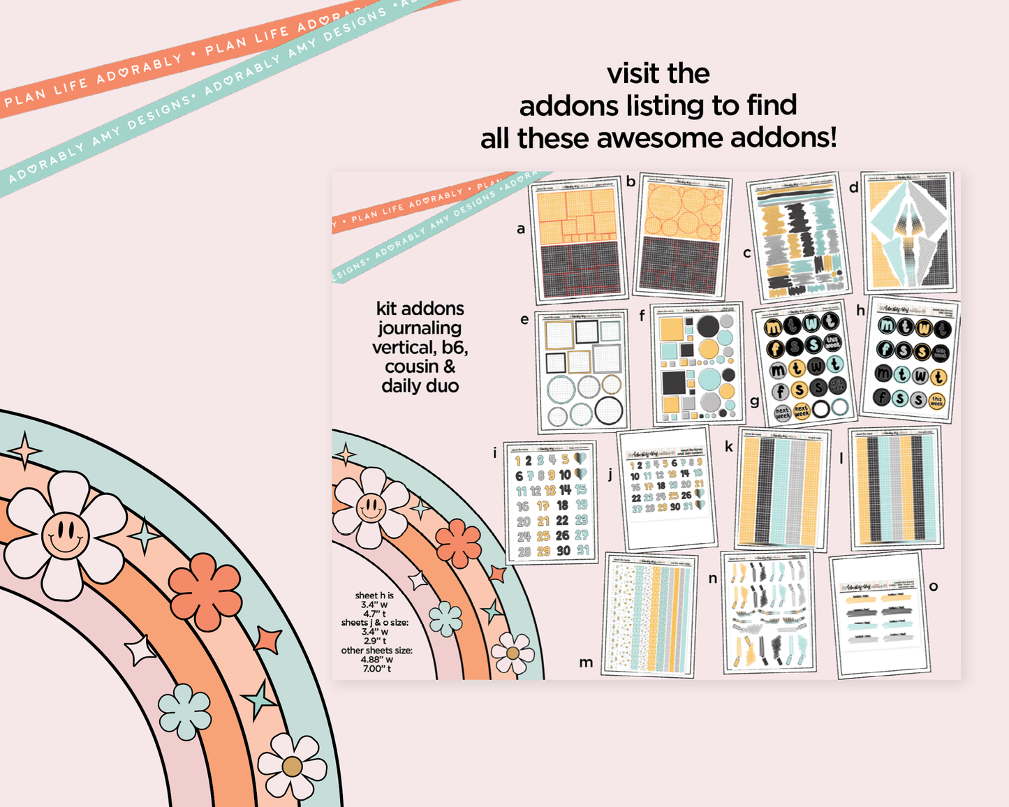 Journaling and Daily Planning Sweet Like Honey Planner Sticker Kit