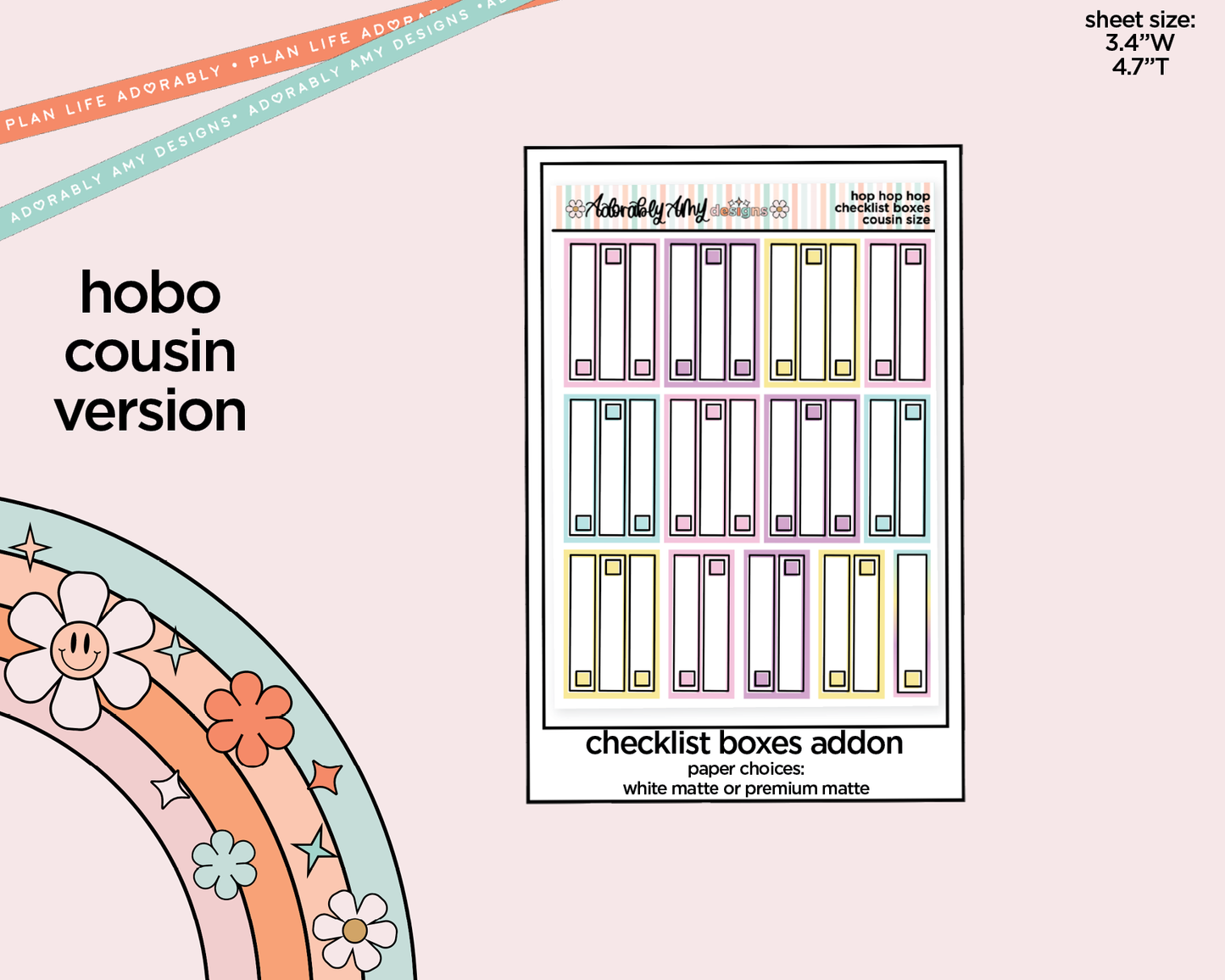 Hobonichi Cousin Weekly Hop Hop Hop Planner Sticker Kit for Hobo Cousin or Similar Planners