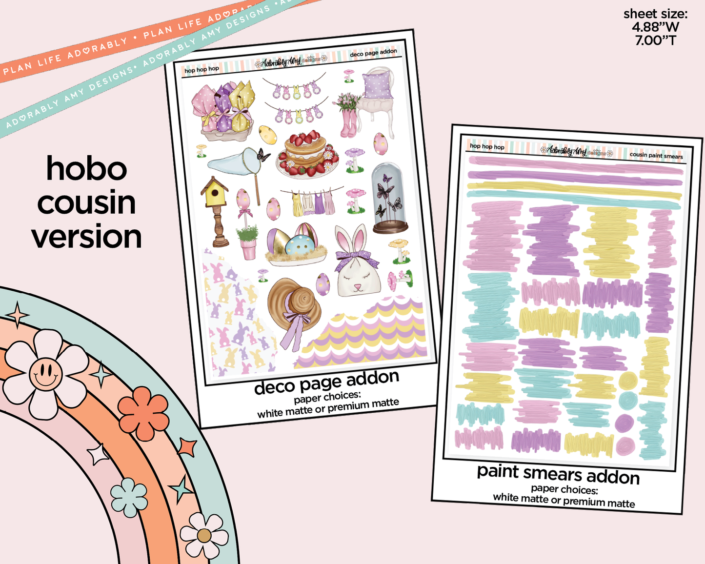 Hobonichi Cousin Weekly Hop Hop Hop Planner Sticker Kit for Hobo Cousin or Similar Planners
